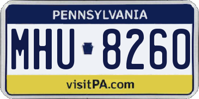 PA license plate MHU8260