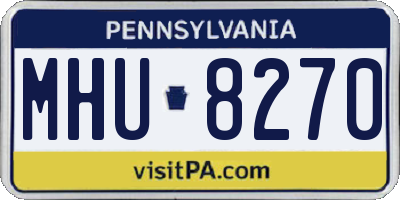 PA license plate MHU8270