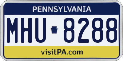 PA license plate MHU8288