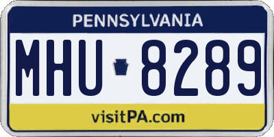 PA license plate MHU8289