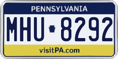 PA license plate MHU8292