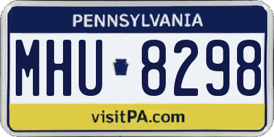 PA license plate MHU8298