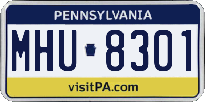 PA license plate MHU8301