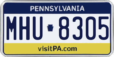PA license plate MHU8305
