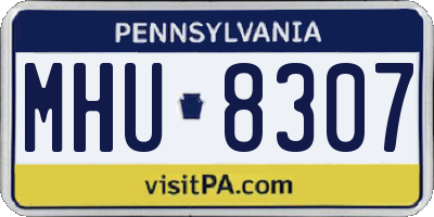 PA license plate MHU8307