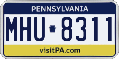 PA license plate MHU8311