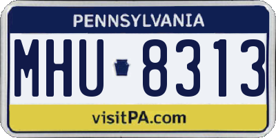 PA license plate MHU8313
