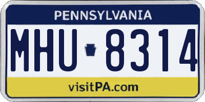 PA license plate MHU8314