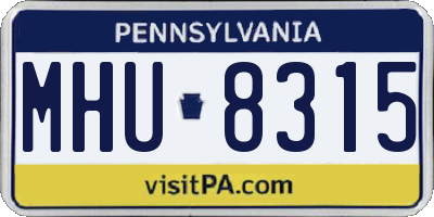 PA license plate MHU8315
