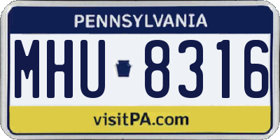 PA license plate MHU8316