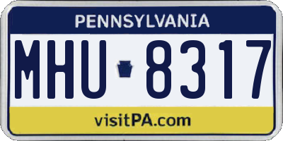 PA license plate MHU8317