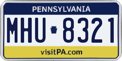 PA license plate MHU8321