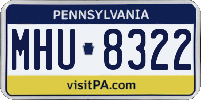 PA license plate MHU8322