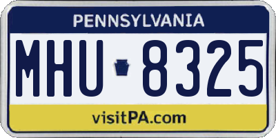PA license plate MHU8325