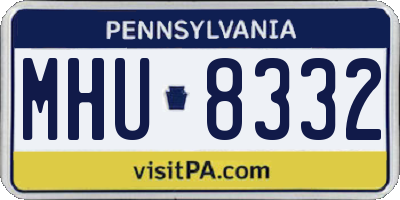 PA license plate MHU8332