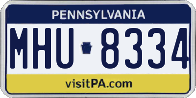 PA license plate MHU8334