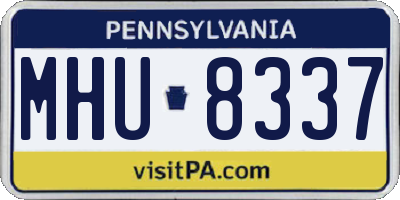 PA license plate MHU8337