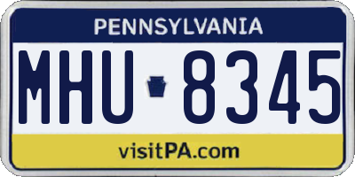 PA license plate MHU8345