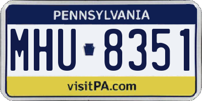 PA license plate MHU8351