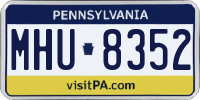 PA license plate MHU8352
