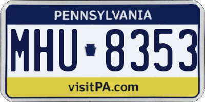 PA license plate MHU8353