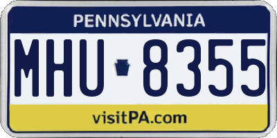 PA license plate MHU8355