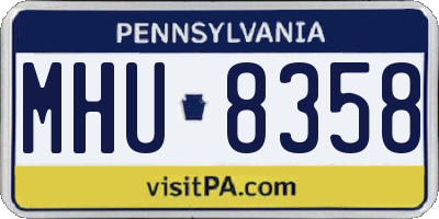 PA license plate MHU8358