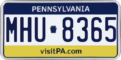 PA license plate MHU8365