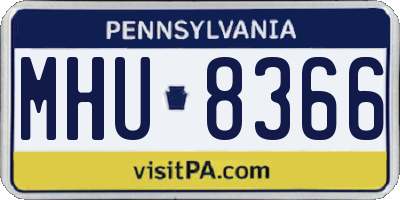 PA license plate MHU8366