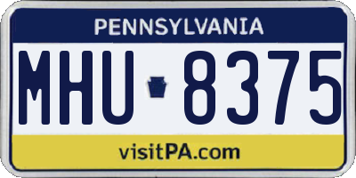 PA license plate MHU8375