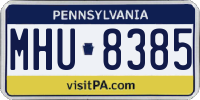 PA license plate MHU8385