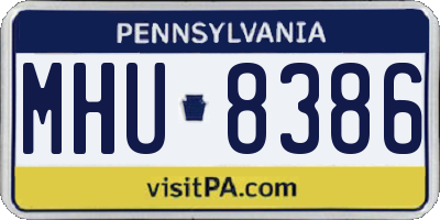 PA license plate MHU8386
