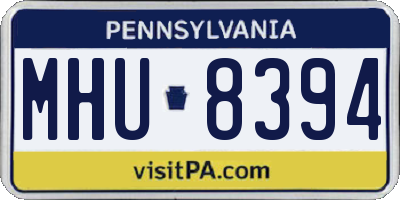 PA license plate MHU8394
