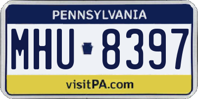 PA license plate MHU8397