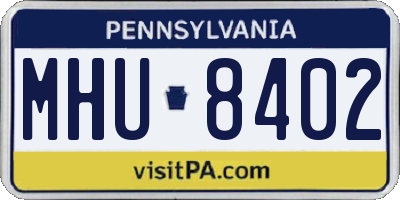 PA license plate MHU8402