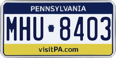 PA license plate MHU8403
