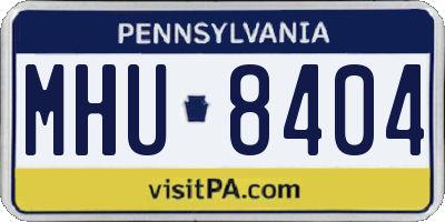 PA license plate MHU8404
