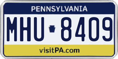 PA license plate MHU8409