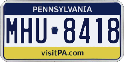 PA license plate MHU8418