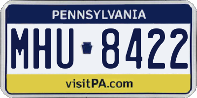 PA license plate MHU8422