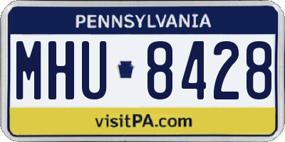 PA license plate MHU8428