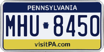 PA license plate MHU8450