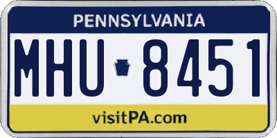PA license plate MHU8451