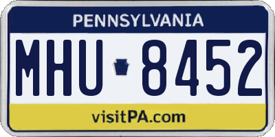 PA license plate MHU8452