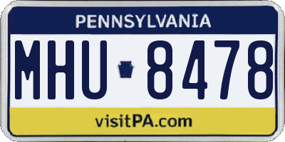 PA license plate MHU8478