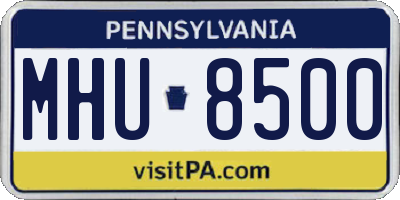PA license plate MHU8500