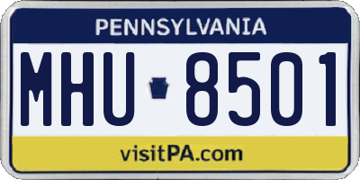 PA license plate MHU8501