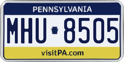 PA license plate MHU8505