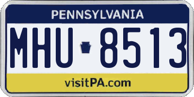 PA license plate MHU8513