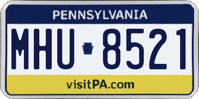 PA license plate MHU8521
